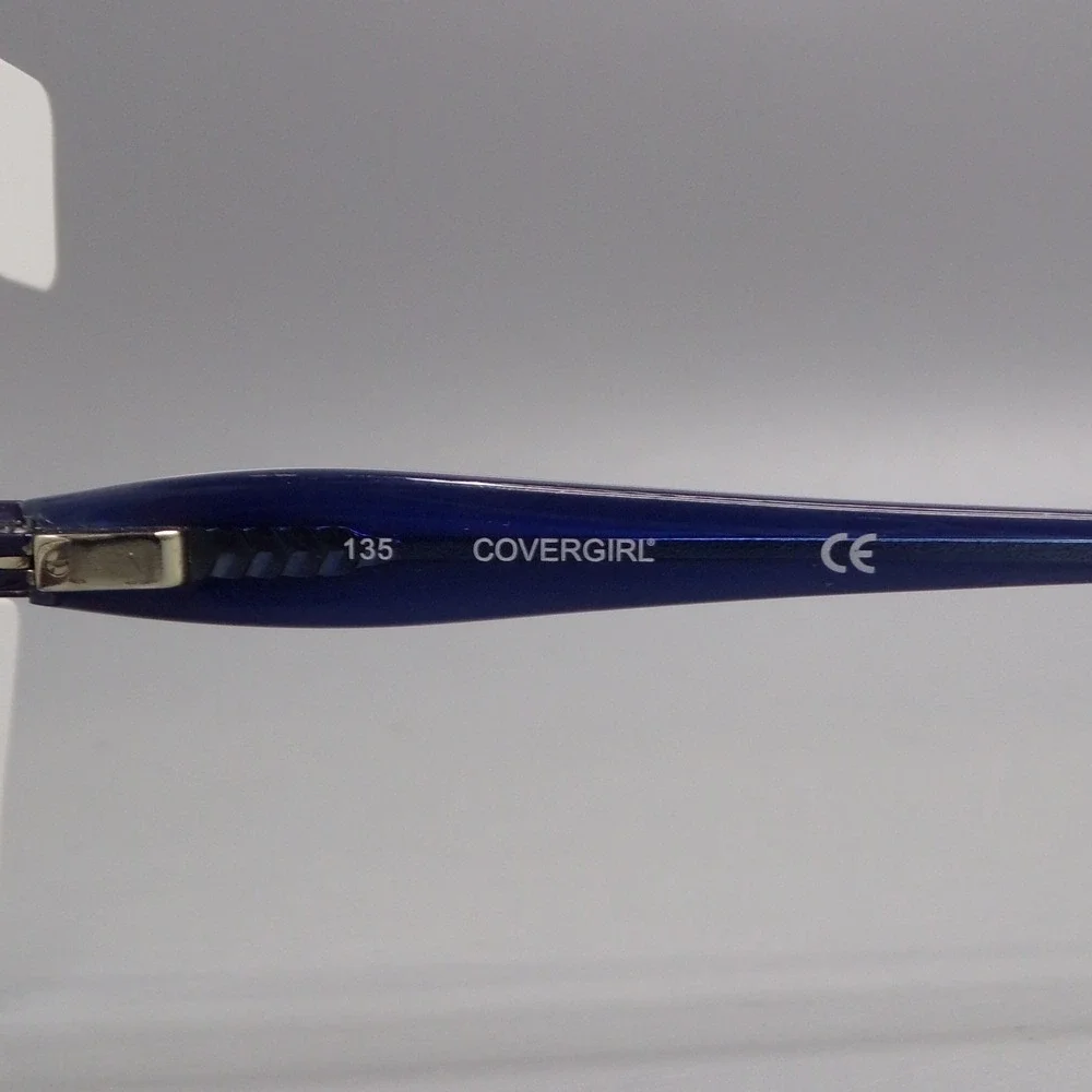COVERGIRL CG502‎ Eyeglasses 51 17 135 Rimless Blue Spring Hinge Designed in USA
